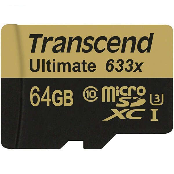 کارت حافظه microSDXC ترنسند مدل Ultimate کلاس 10 استاندارد UHS-I U3 سرعت 95MBps 633X همراه با آداپتور SD ظرفیت 64 گیگابایت کارت حافظه microSDXC ترنسند مدل Ultimate کلاس 10 استاندارد UHS-I U3 سرعت 95MBps 633X همراه با آداپتور SD ظرفیت 64 گیگابایت