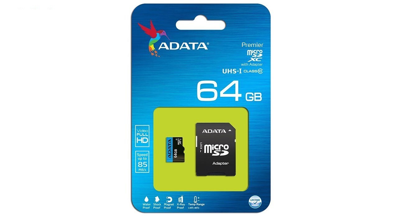 کارت حافظه microSDXC ای دیتا مدل Premier کلاس 10 استاندارد UHS-I U1 سرعت 85MBps همراه با آداپتور SD ظرفیت 64 گیگابایت کارت حافظه microSDXC ای دیتا مدل Premier کلاس 10 استاندارد UHS-I U1 سرعت 85MBps همراه با آداپتور SD ظرفیت 64 گیگابایت