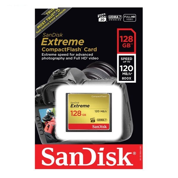 کارت حافظه CompactFlash سن دیسک مدل Extreme سرعت 800X 120MBps ظرفیت 128 گیگابایت کارت حافظه CompactFlash سن دیسک مدل Extreme سرعت 800X 120MBps ظرفیت 128 گیگابایت