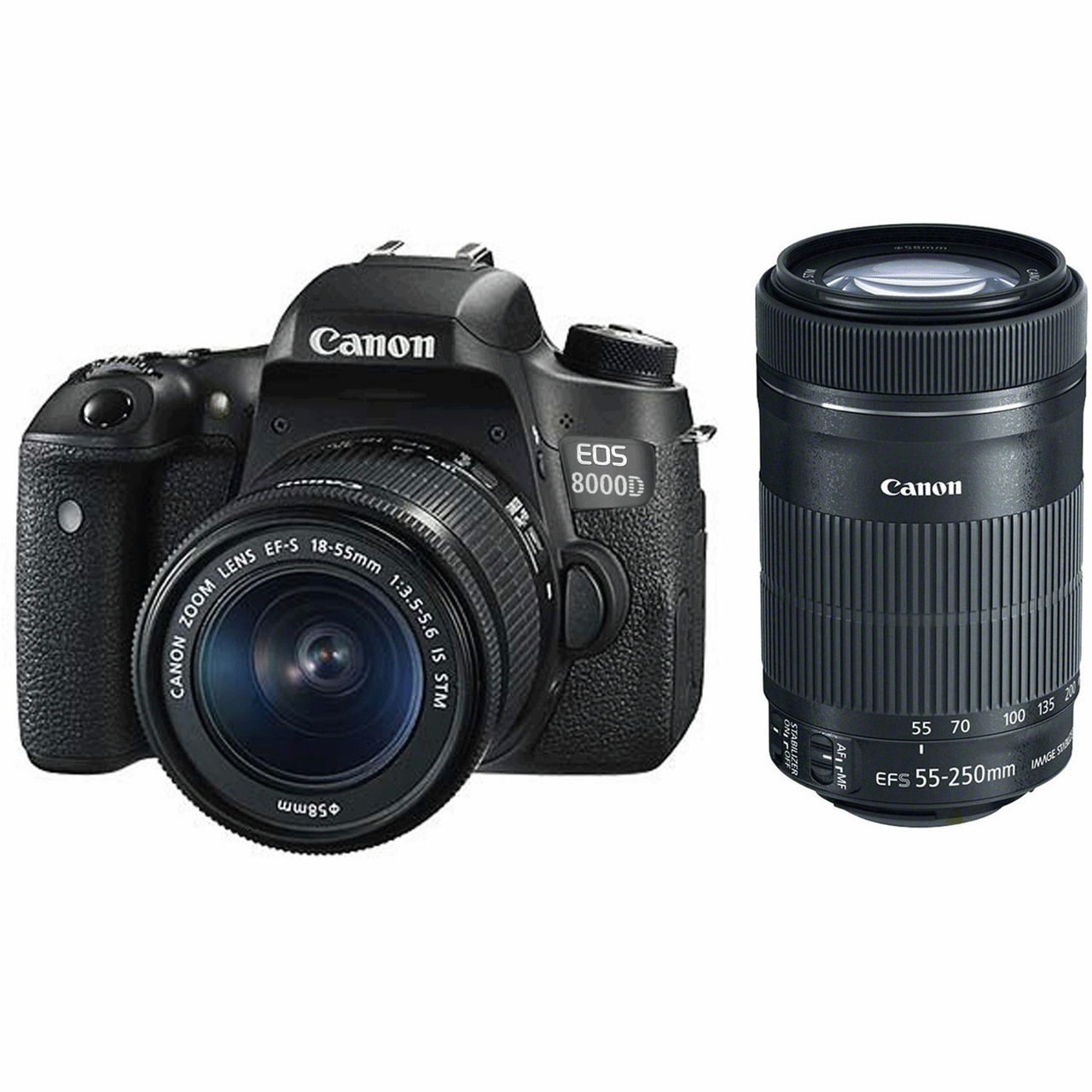دوربین دیجیتال کانن مدل EOS 8000D به همراه لنز های 18-55 میلی متر IS STM و 55-250 میلی متر IS STM دوربین دیجیتال کانن مدل EOS 8000D به همراه لنز های 18-55 میلی متر IS STM و 55-250 میلی متر IS STM