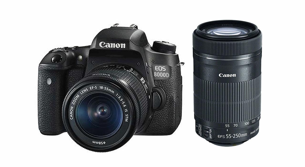 دوربین دیجیتال کانن مدل EOS 8000D به همراه لنز های 18-55 میلی متر IS STM و 55-250 میلی متر IS STM دوربین دیجیتال کانن مدل EOS 8000D به همراه لنز های 18-55 میلی متر IS STM و 55-250 میلی متر IS STM
